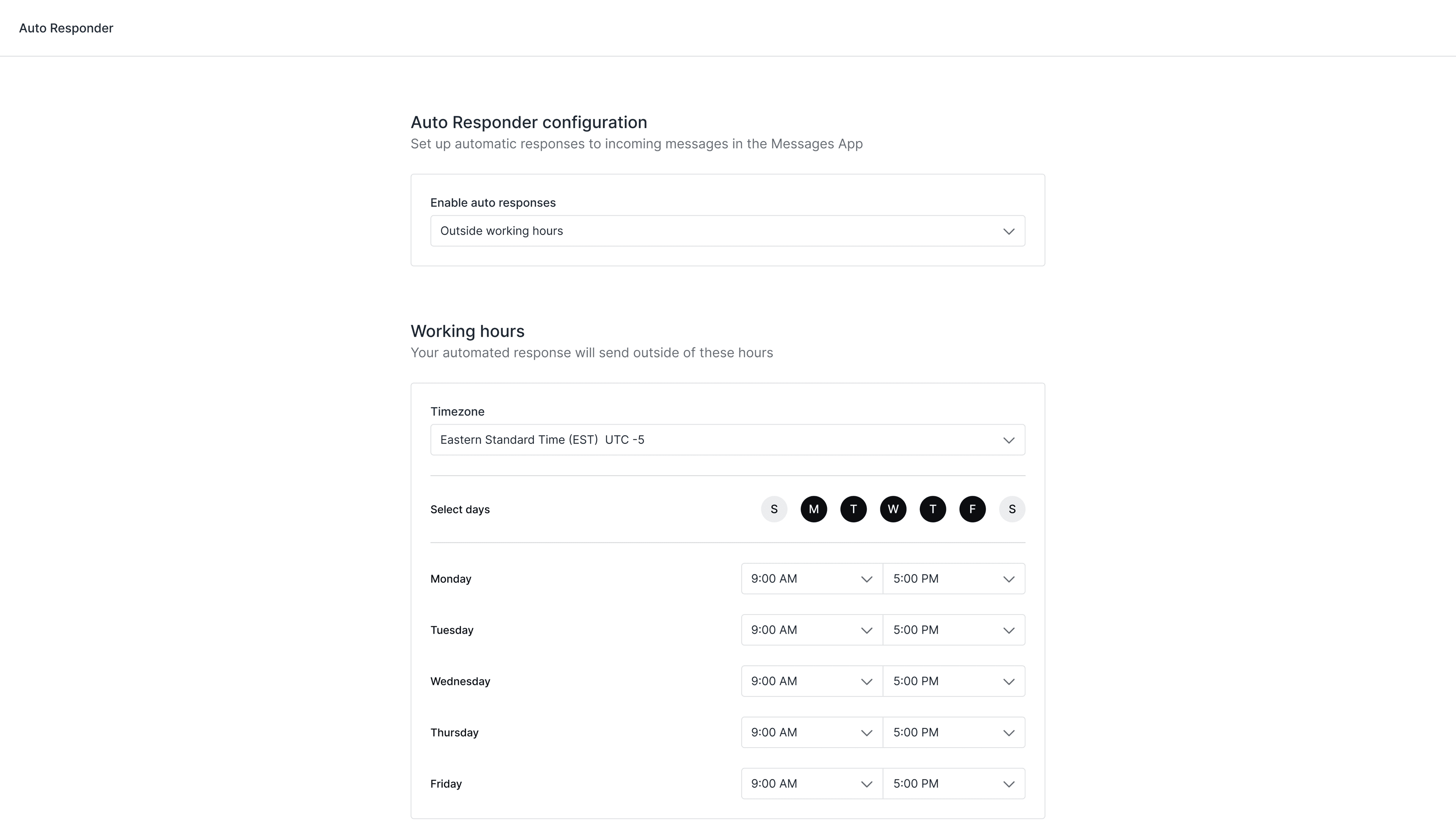 Autoresponder screenshot